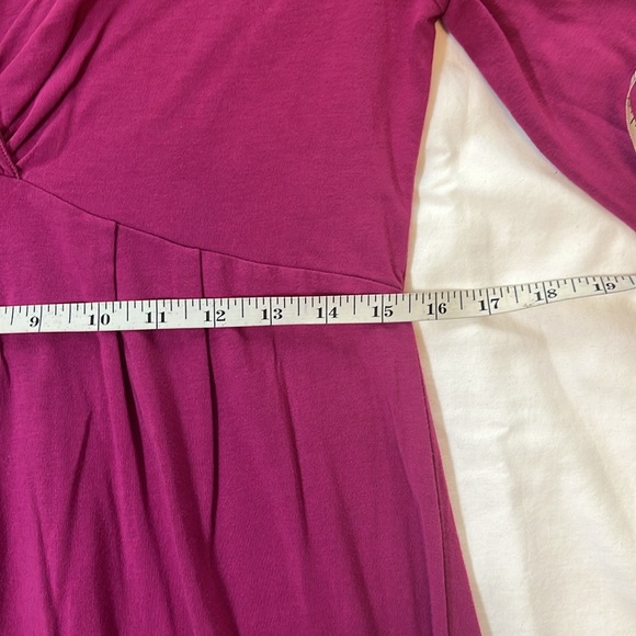 Garnet Hill Women’s Size Small Pink 3/4 Sleeve Midi Knee Length Dress J1 - Picture 8 of 9